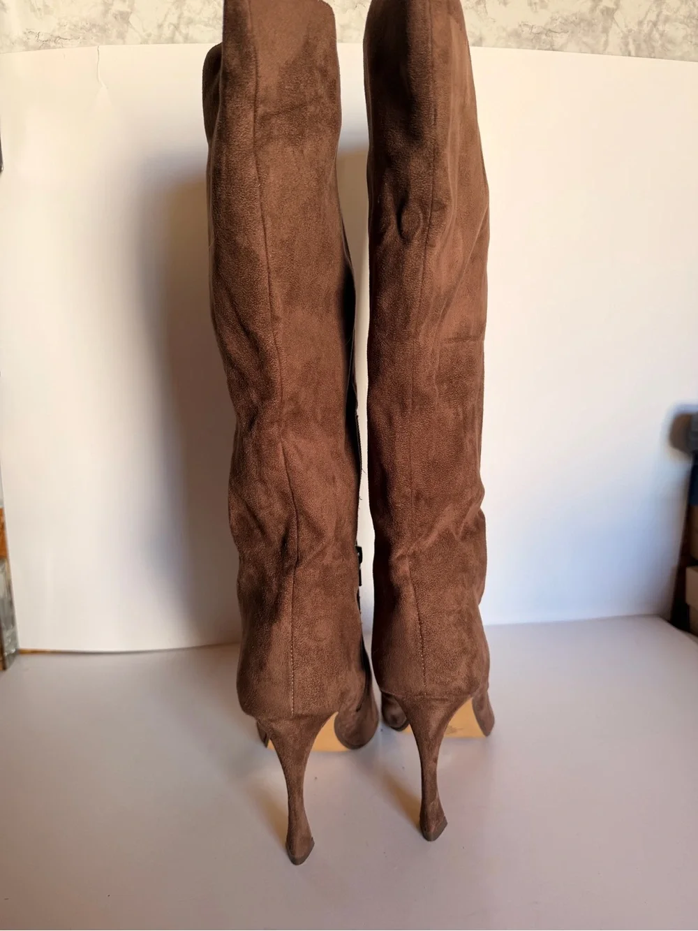 Express Brown Suede Over-the-Knee Heeled Boots